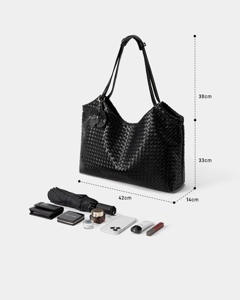 Romantic Decoding Woven Tote Bag Large