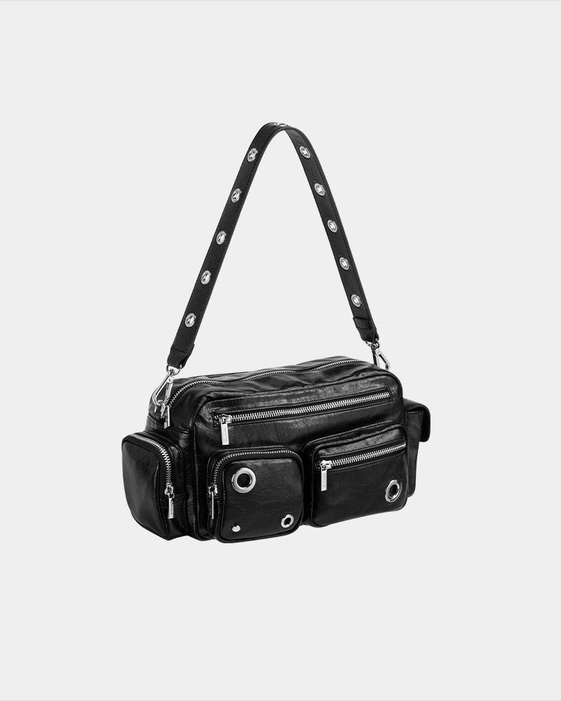Wandering Urban Heavy Metal Crossbody Bag Black