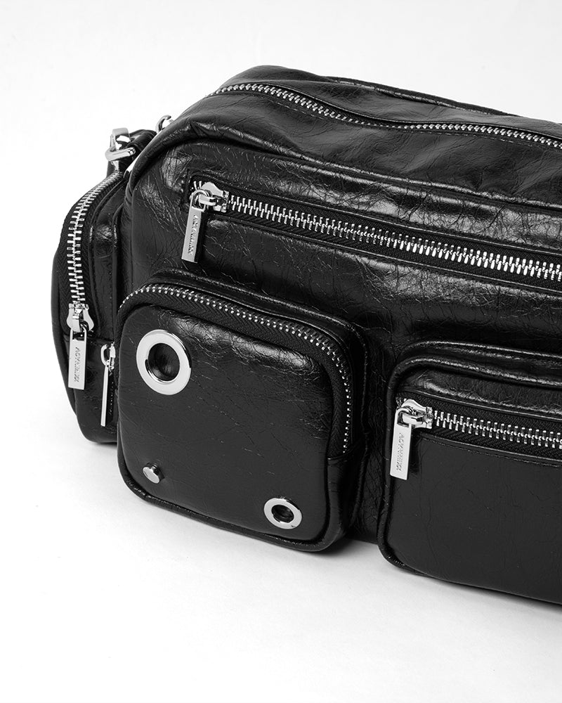 Wandering Urban Heavy Metal Crossbody Bag Black