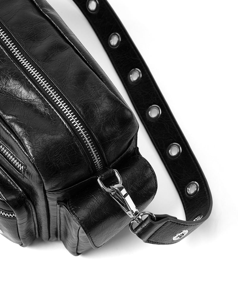 Wandering Urban Heavy Metal Crossbody Bag Black