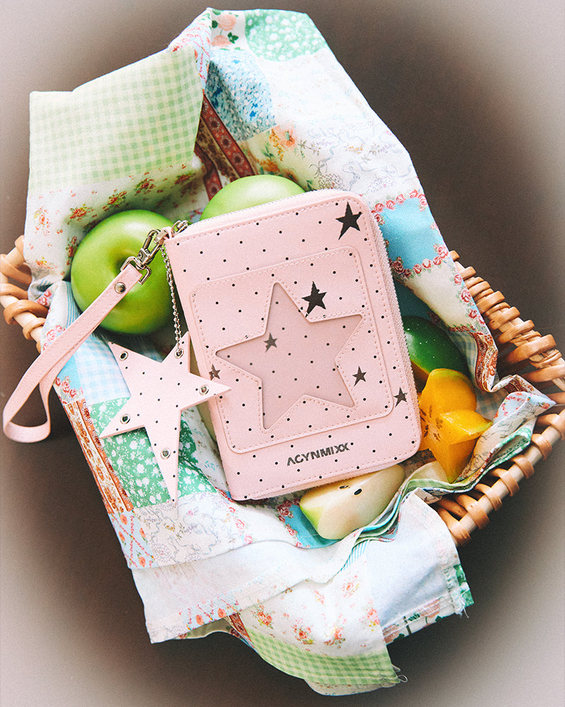 Pink Passport Holder with Stars and Polka Dots