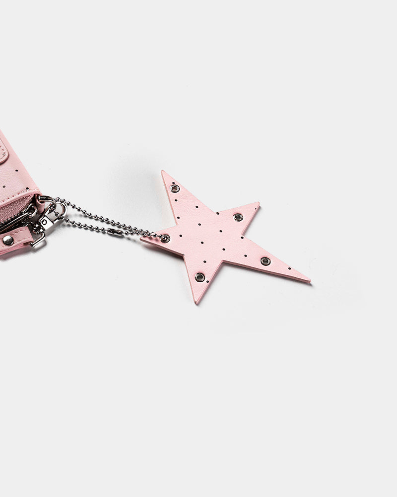 Pink Passport Holder with Stars and Polka Dots