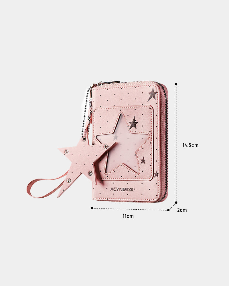 Pink Passport Holder with Stars and Polka Dots